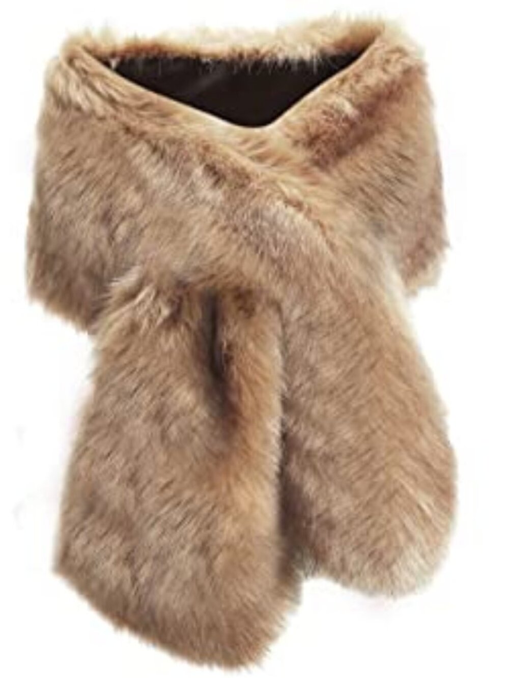 Womens Faux Fur Collar Shawl Scarf Wrap Cape for Winter Coat